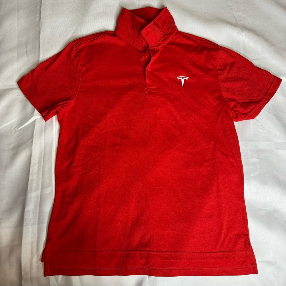 Tesla Men’s Polo Size: Large Red Shirt